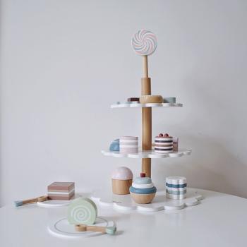 Großhandel B2B Kinderspielzeug Holzsimulationstorte Desserts Set